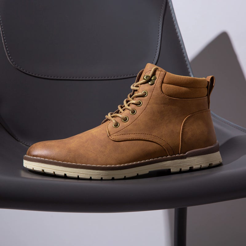 Vostey Men's Hiking Boots Waterproof Casual Chukka Boots for Men(BMY670B Yellow Brown 15) - Image 5